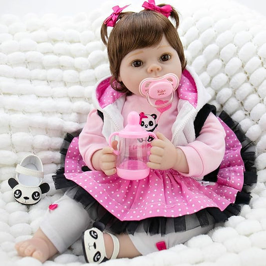 Reborn Baby Dolls Girl Set- 22 Inches Realistic Soft Vinyl Newborn Baby Doll That Look Real, Best Toy for Kids Ages 3+