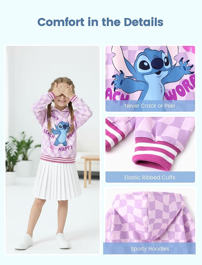 Disney Lilo & Stitch Minnie Mickey Spiderman Frozen Elsa Boys/Girls Hoodie Sweatshirt Graphic Pullover Tops Toddler-Big Kid