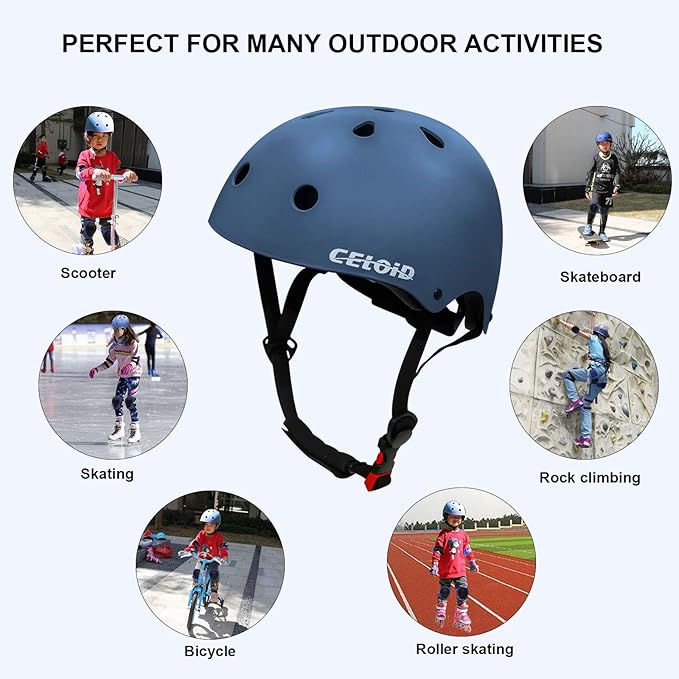 Kids Bike Helmet,Toddler Skateboard Helmets for Ages 2-3-5-8-14 Years Boys Girls，Adjustable Multi-Sport Bicycle Skateboarding Football Roller Skating Scooter Rollerblade Balance Bike Helmet