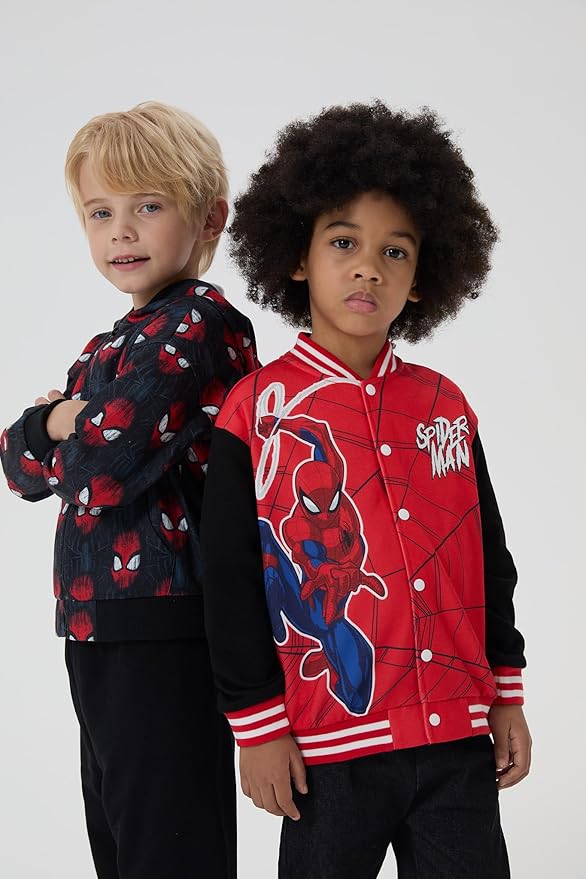 Disney Minnie Mickey Stitch Princess Frozen Elsa Marvel Jacket Lightweight Coat Button up Color Block Sweatshirt 2-14 Years