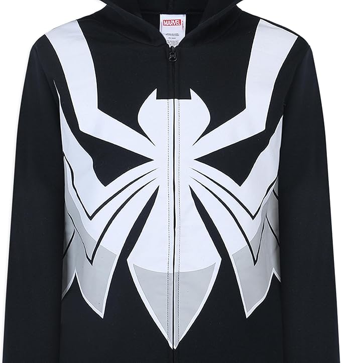 Marvel Spider-Man, Miles Morales, & Venom Boys Zip Up Hooded Sweatshirt and Pants Set for Toddlers and Big Kids – Black/Red