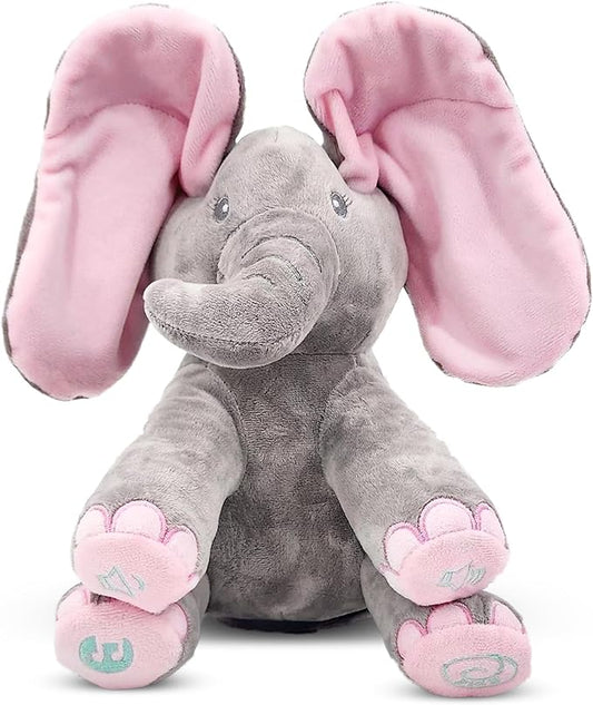 Dimple Kaia Peek A Boo Elephant Toy, Interactive Singing Stuffed Elephant Plush with Moving Ears, Musical Stuffed Animal for Babies and Toddlers, Adorable Elephant Baby Toy