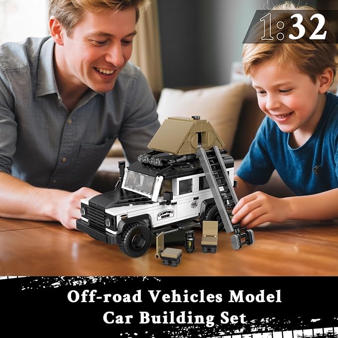 Off-Road Vehicles Car Building Toy with Collectible Storage Box(676 Pcs) 1:32 Model,Compatible with Adult Collectible Model Cars Kits to Build for Ages 8-16 Boys Kids Hobbyist&Collector