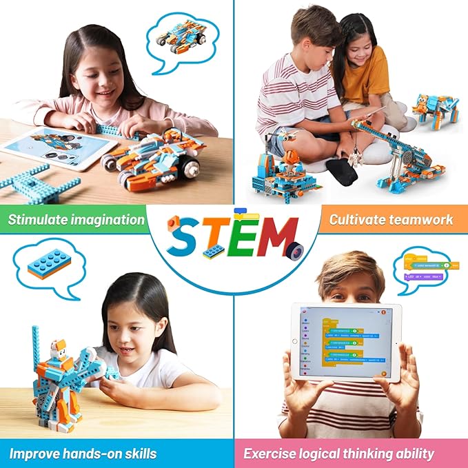Robot S Robot Building Kit, 10 in 1 Programmable APP RC Robot/Car Robotics Coding Kit, STEM Projects Educational Birthday Gifts for Boys Girls Kids Aged 7-12 (389 Pcs)
