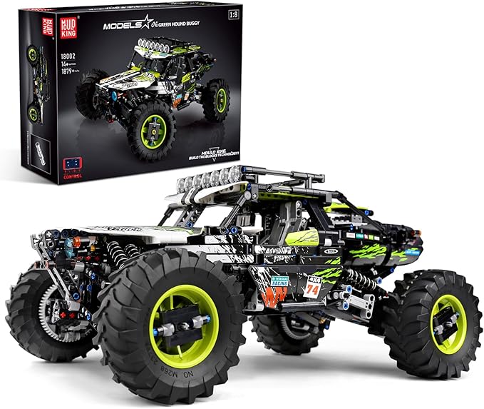 Mould King 18002 Off-Road Car Model, 1890 Pcs Building Block Climbing Vehicle with 5 Motor, Big RC Car Toy for Kids/Adult