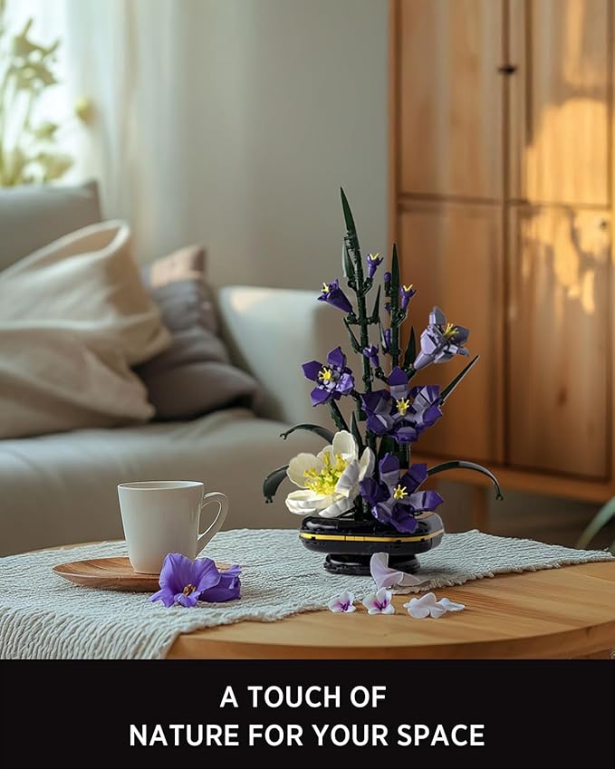 Nifeliz Gladiolus Flower Building Set, Botanical Flower Model Toy for Adults, Home and Office Table Décor, Nature-Inspired Gift for Plant Lovers (478 PCS, NF10332)