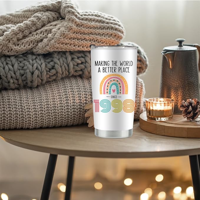 27th Birthday Gifts for Women, Tumbler 20 oz Stainless Steel Vacuum Insulated Tumblers, 1998 Birthday Gifts for Women, 27 Year Old Birthday Gifts, 27th Birthday Gift Ideas, 27th Birthday Tumbler