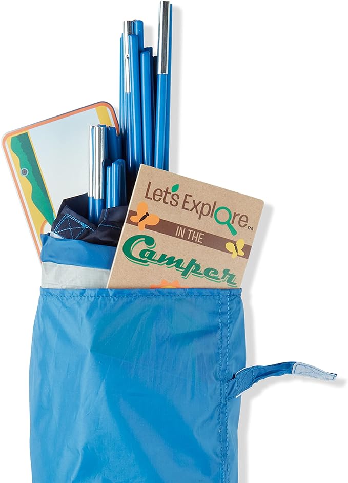 Melissa & Doug Let’s Explore Camper Tent Play Set – 47” x 31” x 39” Assembled
