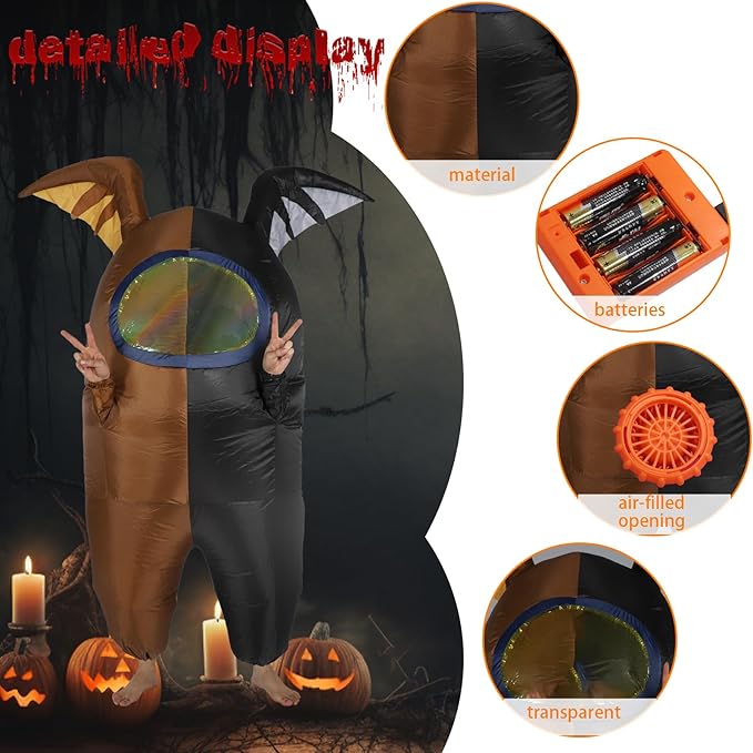 Astronaut costume inflatable costume Funny Halloween Spacesuit Party School Masquerade Game Fans with Bat Wings