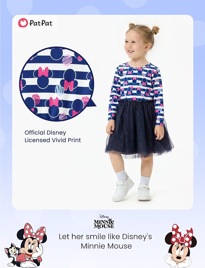 Disney Frozen Elsa Princess Cinderella Ariel Jasmine Rapunzel Baby/Toddler Dress, Ruffle Long-Sleeve Mesh Overlay Tulle Dress