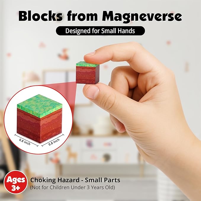 100 PCS 0.8in Magnetic Blocks - Magnet Toys for Kids, Magnetic Building Blocks Cubes, Stacking Magnets, School STEM Toys Birthday Gifts for Boys and Girls Age 3+ Years Old (Theme: Portal)