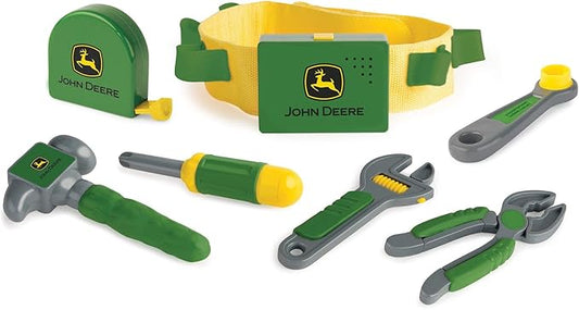 TOMY John Deere Deluxe Talking Toolbelt - 7-Piece Tool Set - Interactive Building Toys - Preschool Toys Ages 2 Years and Up - 7 Count