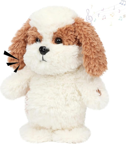 Hopearl Talking Cockapoo Singing Puppy Repeats What You Say Dog Walking Electric Interactive Animated Toy Speaking Plush Buddy Gift for Toddlers, 9''