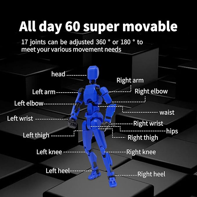 5 Pack T13 Action Figure Set, Titan 13 Action Figures Set, Dummy 13 Action Figures, Nova 13 Robot Toy, Lucky T 13 Toy for 6 7 8 9 10 11 12 Years Old Kids, Birthday for Boys