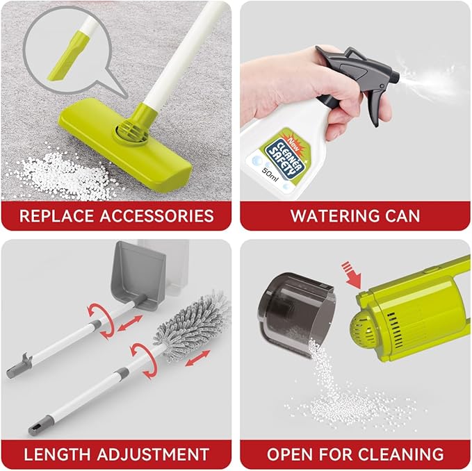 Toddler Cleaning Set，Kids Cleaning Toy Set，New 29-Piece Detachable Kids Cleaning Set for Toddlers - Pretend Play Educational Cleaning Carts (red)