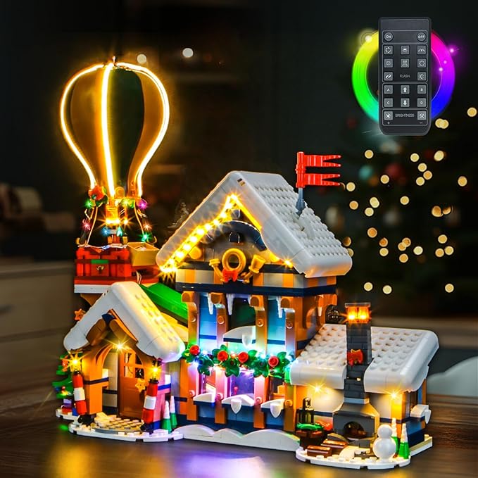 BrickBling LED Light Compatible with Lego Santa's Post Office, Christmas Décor Lights Compatible with Lego 10339, Holiday Lighting Kit-Not Included The Model (RC Version Light)