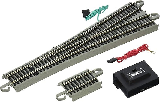 Bachmann Trains - Snap-Fit E-Z TRACK #5 WYE TURNOUT (1/card) - NICKEL SILVER Rail With Gray Roadbed - HO Scale