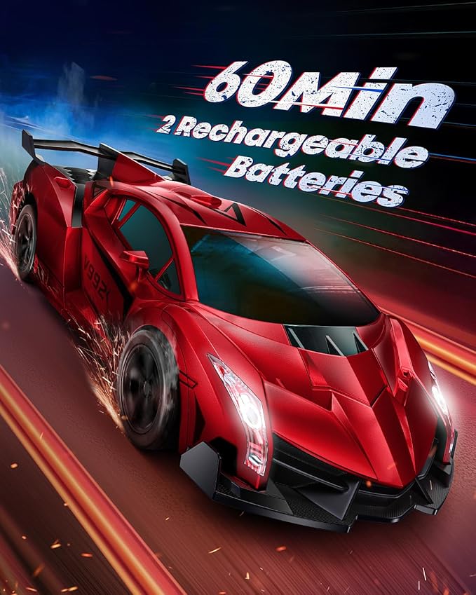 V992 Transform Remote Control Car,Transform Robot RC Cars,1:14 Scale,2-in-1 Robot Toy Car with Sound & Light,Gesture Sensing,Automatic Deformation,Great Gifts Toys for Boys and Girls 4-6 (Red)