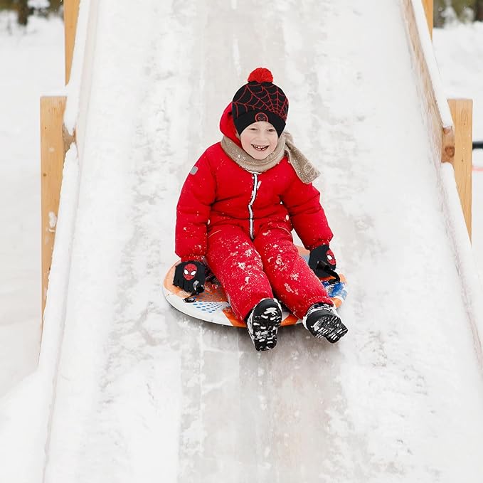 Marvel Spider-Man Kid’s Winter Hat and Snow Gloves for Boys and Toddlers, 2 Pc. Set, Pom-Pom Beanie with Warm Mittens