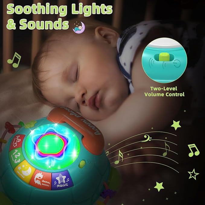 Musical Turtle Baby Toys 6-12 Months，Baby Crawling Toys for 12-18 Months,Early Learning Toy with Light&Sound，Tummy Time Toys Gifts for 3-6 4 5 7 8 9-12 18 Month Boy Girl（Green）