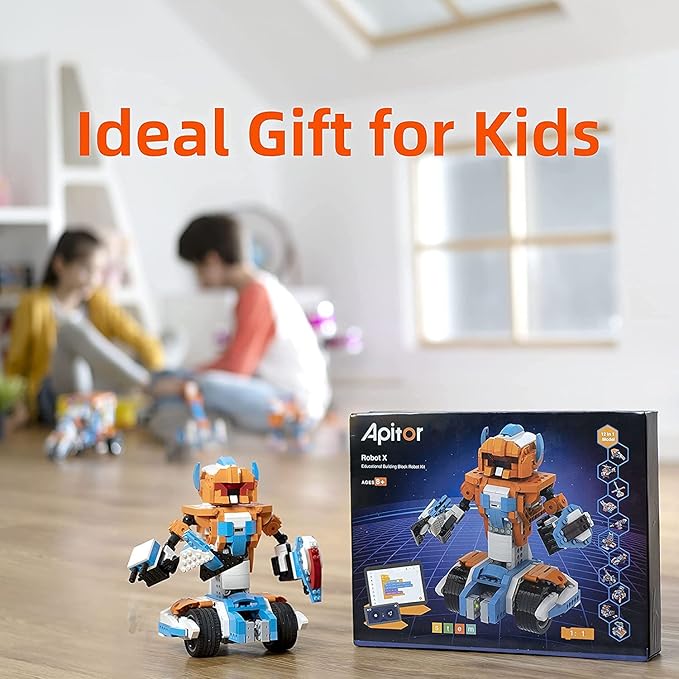 Robot X Robot Building Kit, 12-in-1 Programmable APP Remote Control RC Car, STEM Robotics Coding Set, Educational Birthday Gifts for Boys Girls Kids Ages 8-12 (600 Pieces)