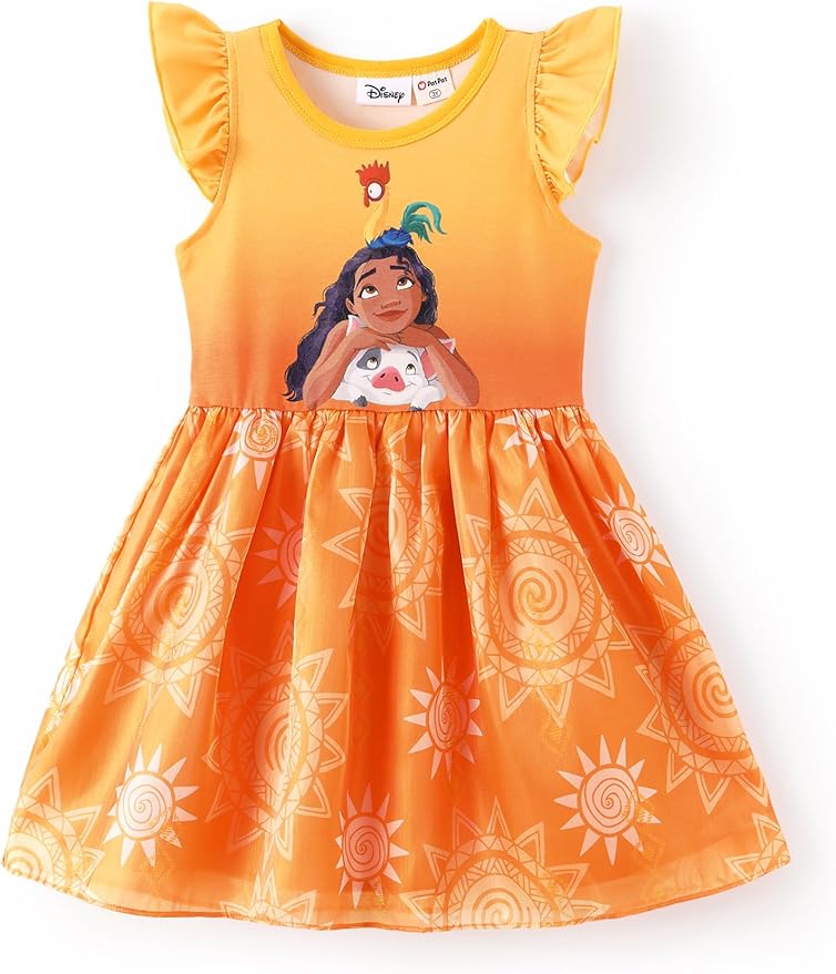 Disney Frozen Elsa Princess Cinderella Ariel Jasmine Rapunzel Baby/Toddler Dress, Ruffle Long-Sleeve Mesh Overlay Tulle Dress