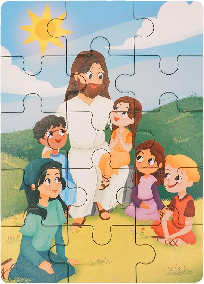 Bible Puzzles for Kids Ages 4-6 | 4-in-1 Wooden Jigsaw Puzzles in Box (15 pcs Each) | Christian Bible Gifts for Children | Easter Gifts for Kids | Nativity | The Last Supper (New Testament)