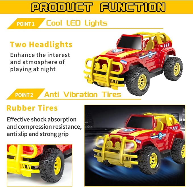 Hymaz Remote Control Car for Kids 4-7 8-12, 2.4Ghz 1:20 Scale RC Car Off-Road Truck with Headlight, Indoor Outdoor Cool RC Toys Full Functions for Boys Girls Birthday Xmas Party Gifts