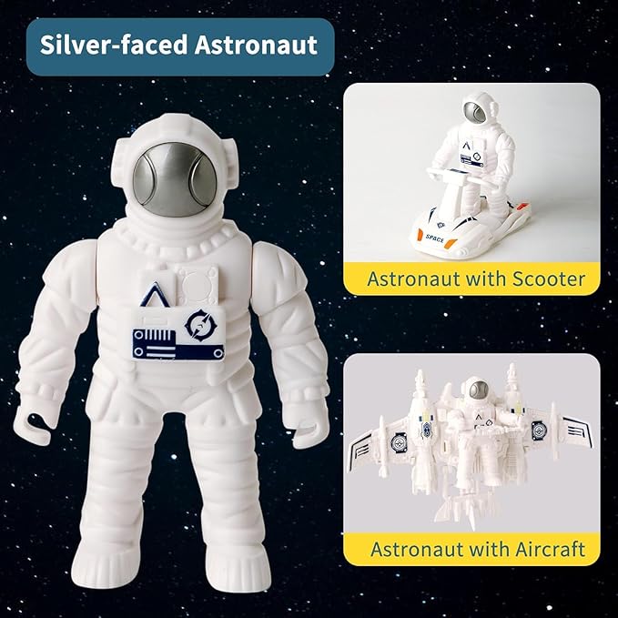 Space Toys for Kids, Space Capsule Toy Set with Light and Sound, Space Shuttle Toys Rocket Toy, StemToy with Aircraft, SpaceRover, Astronauts, Satellites, Signal Receiver