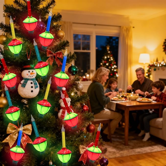 8.8 Feet Vintage Christmas Bubble Lights with 10 Bubbling Bulbs(1 Spare), Multicolor Vintage Bubble Christmas Lights Waterproof for Holiday Decorations for Trees Porch Home, E12 Base, 5 Watt