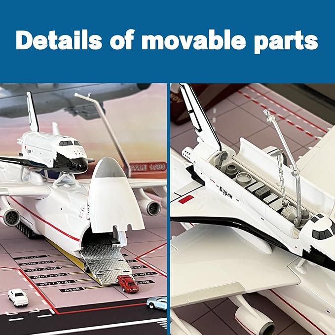 1:200 Scale AN225 Model Airplane，Openable Cabin, 17-inch Length, Resin Aircraft Model Toy for Gifts and Collections (an225-2)