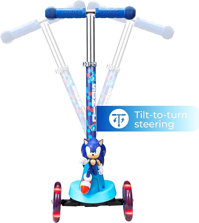 3D Kick Scooter for Kids, Self-Balancing 3 Wheeled Light Up Scooter with Extra Wide Anti-Slip Deck, Rear Brake, Lean to Steer, Lightweight Design, for Kids 3 and up, 75 LB Limit