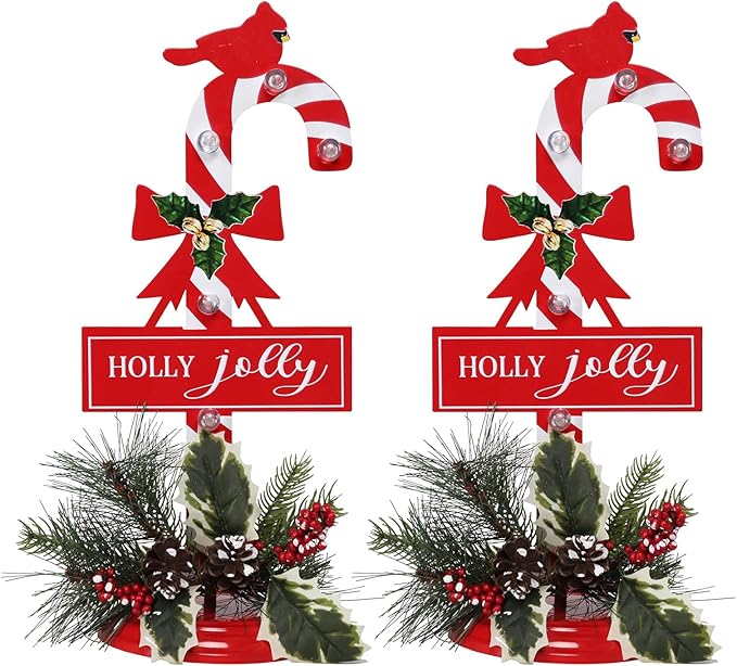 Metal Merry Christmas Sign with LED Light Battery Operated with Timer Christmas Signs with Base Xmas Holiday Decorations table Indoor Display Decor Joy Small