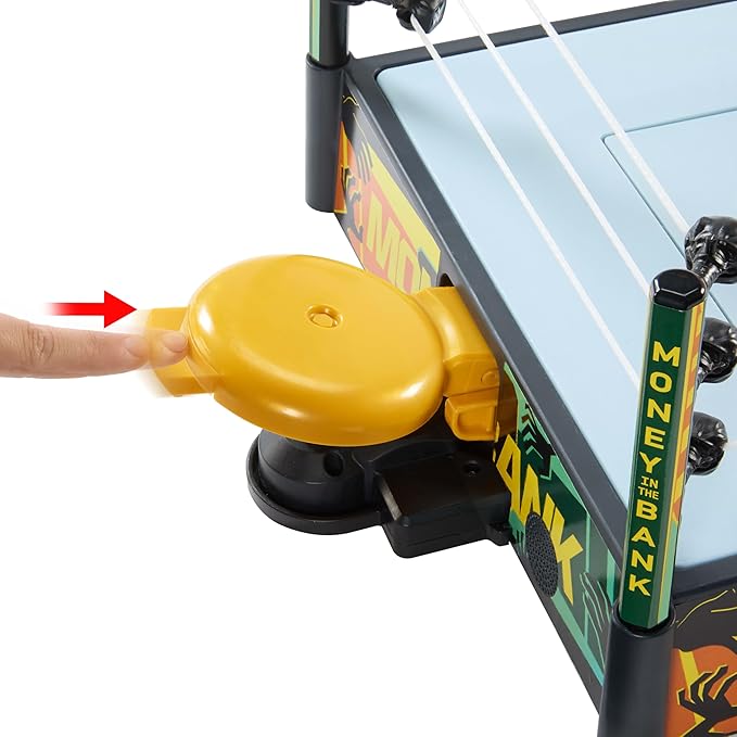 Mattel WWE Money in The Bank Cash-in Ring Playset with 2 Play Modes & 40+ Sounds & Phrases, Includes Launcher Crane, Ladders & Briefcase, 13-Inch x 20-Inch