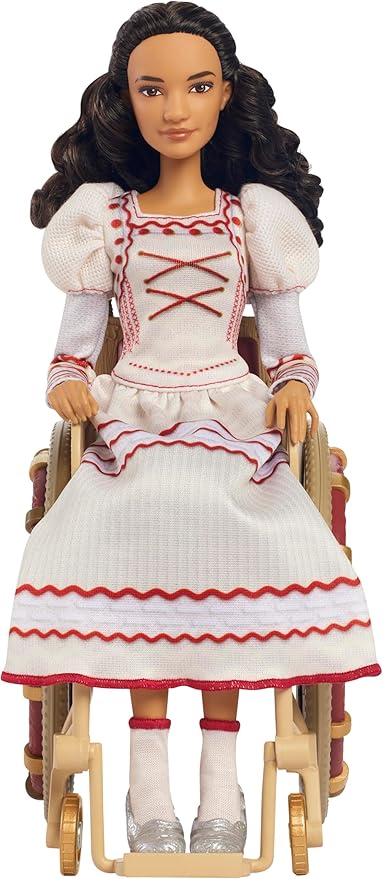 Mattel Universal Wicked Nessarose Fashion Doll & Accessories, Including Wheelchair, with Brown Curly Hair, Poseable & Removable Ballroom Look