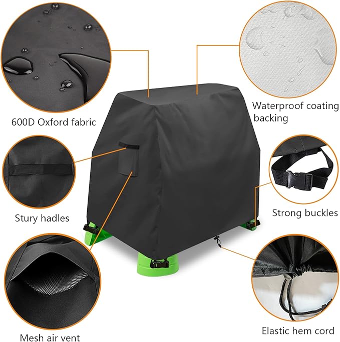 Kids Water Table Cover,Outdoor Heavy 600D Waterproof Anti-UV Dustproof Kids Water Play Table Cover,Compatible with Step2 Rain Showers Splash Pond Toddler Water Table,Black,Cover Only