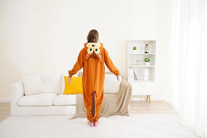 Unisex Adult Onesie Pajamas, Polar Fleece Cosplay Animal One Piece Halloween Costume Pajamas Homewear