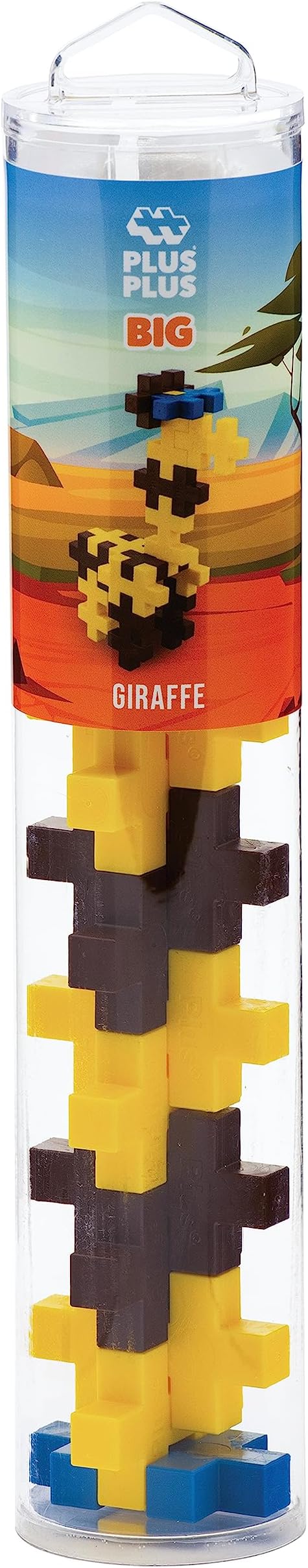 PLUS PLUS Big - Instructed Tube - 15 Piece Giraffe - Construction Building Stem/Steam Toy, Interlocking Large Puzzle Blocks for Toddlers and Preschool