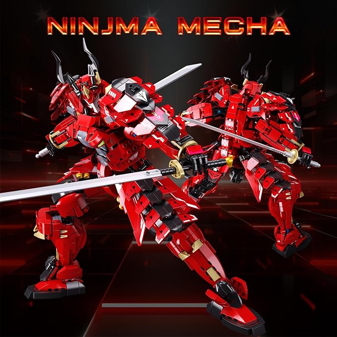 Mech Building Sets, Kafei Samurai Warrior Building Toys with Double Swords, Collectible Gift for Adults Man and Teens Boys, Compatible with Lego Mech Set, 923 PCS