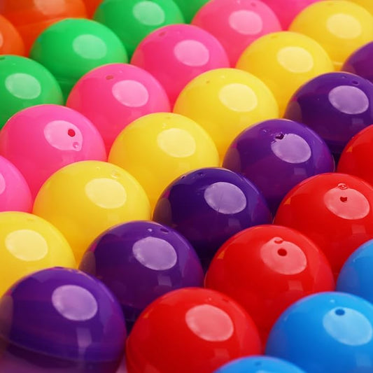 Entervending Empty Colored Round Capsules 2 inch 50 pcs Bulk 7 Colors Capsule for Gumball Machines Plastic Containers 50 mm