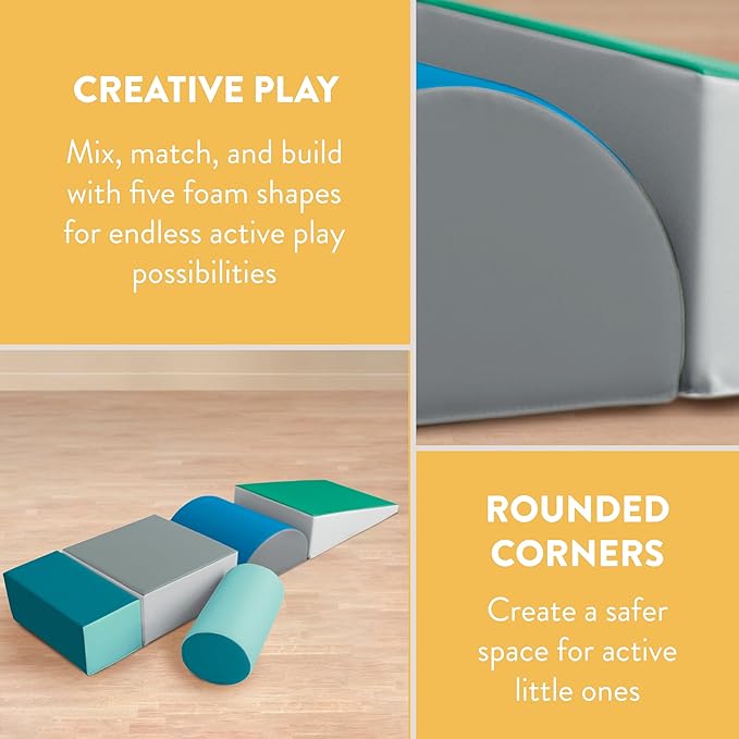 Step, Crawl and Slide Playset, Foam Blocks, Contemporary, 5-Piece
