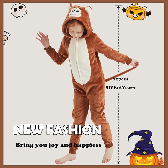 SWEETXIN Unise Kids Jumpsuit Cosplay Onesie One Piece Suit for Girls Boys Halloween Character Costume Dress Up Party