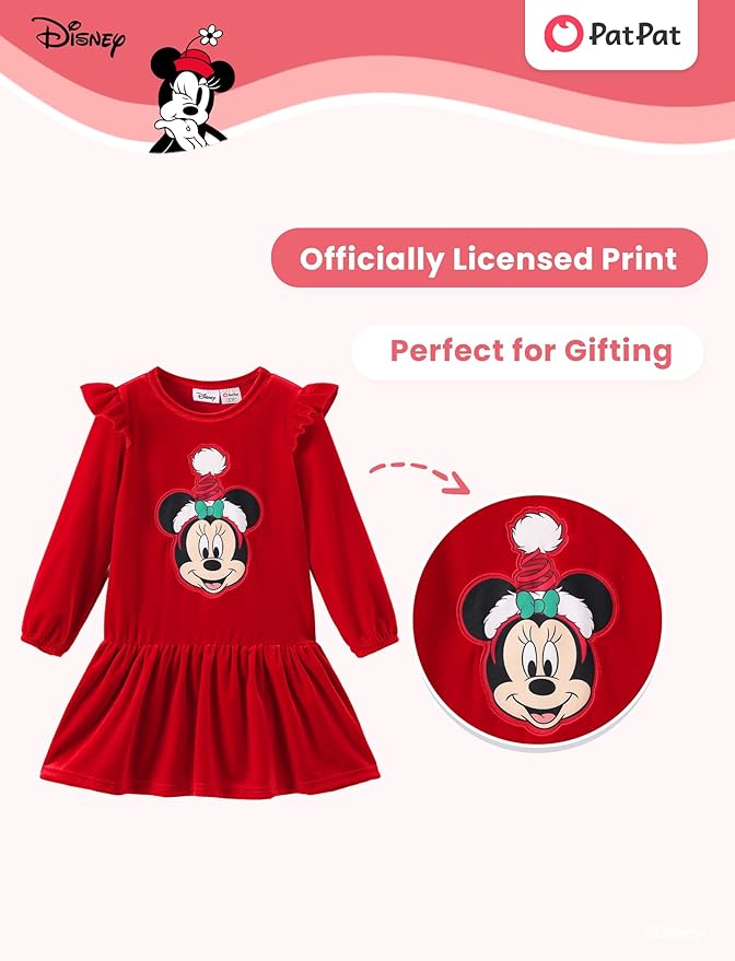 Disney Stitch Minnie Elsa Princess Sweatshirt Dress Toddler Girl Sequin Long Sleeve Pullover Clothes Fall Outfit 2-9 Years