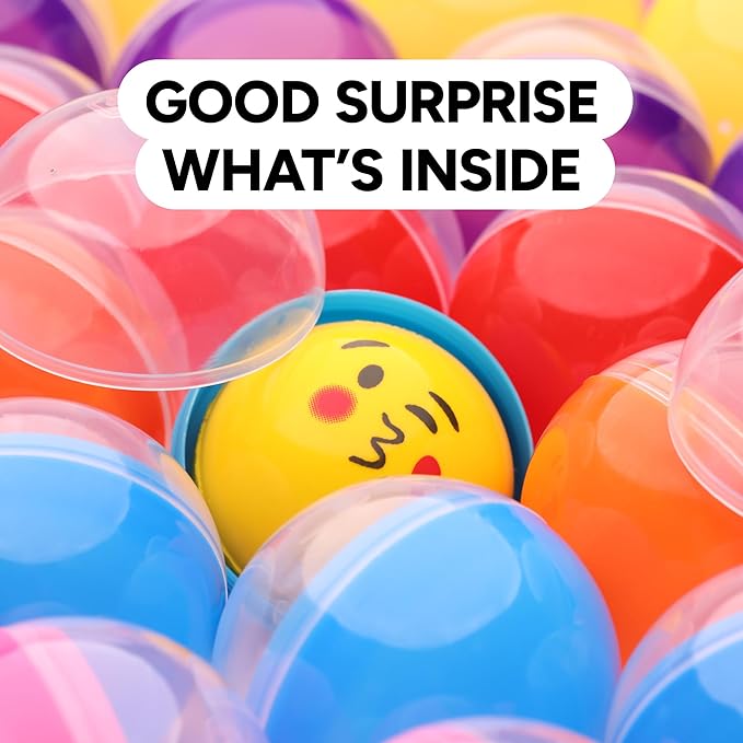 Capsule Vending Machine Translucent Round Capsules Empty 100 pcs 2 inch - Gumball Machine Capsules Bulk Party Favors Containers - Easter Basket Stuffers Gifts Pinata Stuffers DIY Craft Supplies