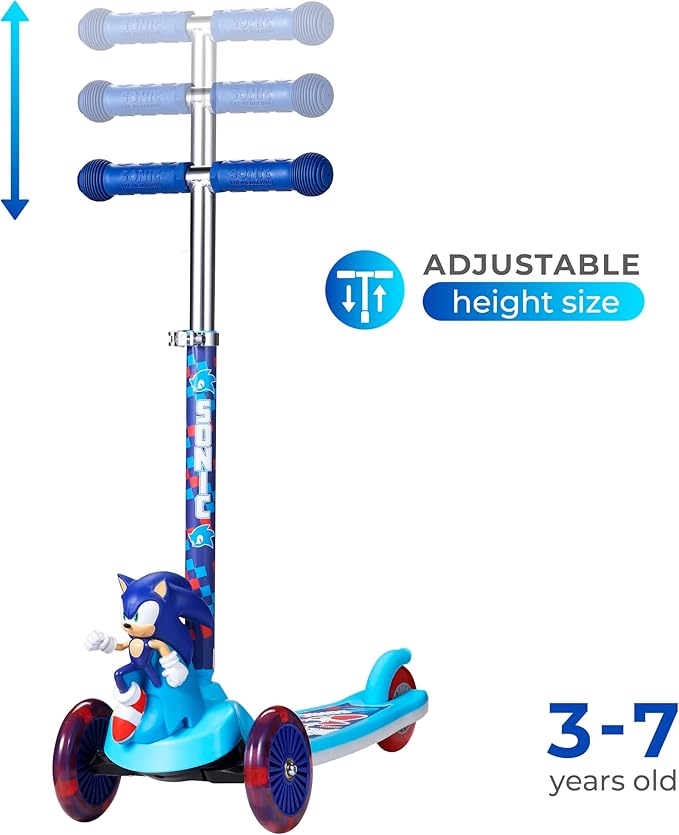 3D Kick Scooter for Kids, Self-Balancing 3 Wheeled Light Up Scooter with Extra Wide Anti-Slip Deck, Rear Brake, Lean to Steer, Lightweight Design, for Kids 3 and up, 75 LB Limit