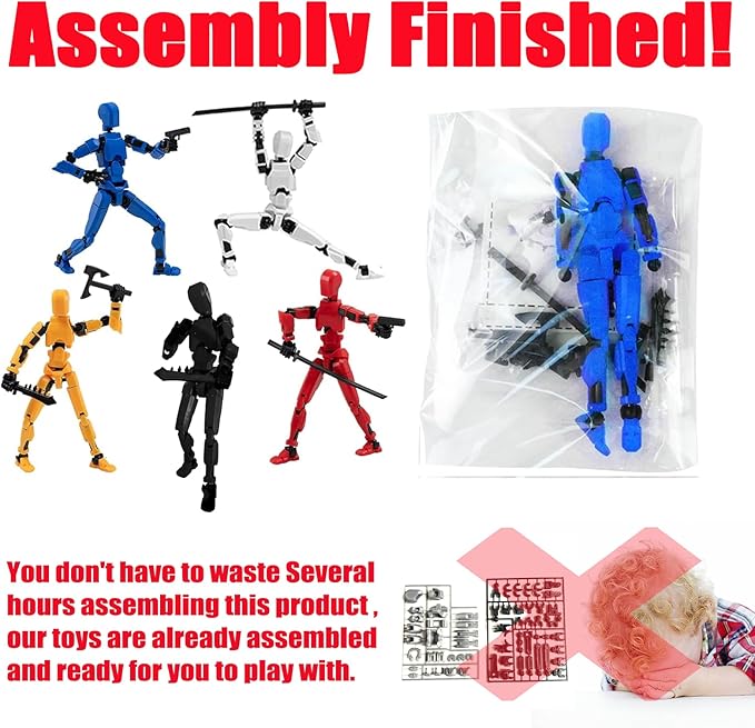 (Assembly Completed) 2025 New Titan 13 Action Figure Set,Lucky Robot 13 Action Figures,Multi-Jointed Movable Action Figure,Nova 13 Figure for Collectors Desktop Decorations (e- Blue)