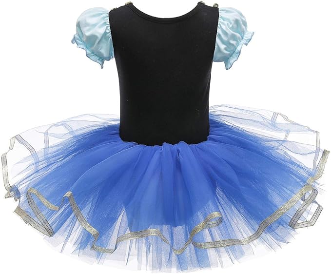 DYMCII Baby Girls Princess Ballet Dress Short Sleeve Leotards Skirted Tutu Dancewear Halloween Christmas Party Fancy Costume