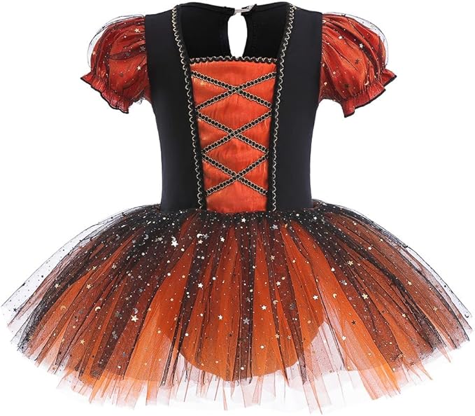 DYMCII Baby Girls Princess Ballet Dress Short Sleeve Leotards Skirted Tutu Dancewear Halloween Christmas Party Fancy Costume