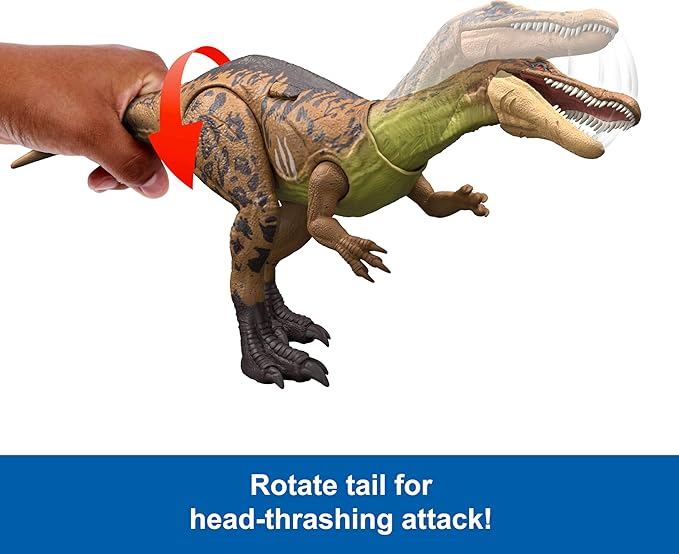 Mattel Jurassic World Chaos Theory Gigantic Trackers Suchomimus Dinosaur Action Figure, Large Species Toy with Thrash Attack & Chomp, Digital Play