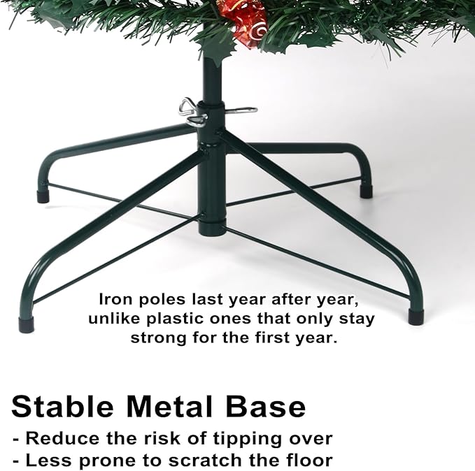 6.5FT Pop Up Christmas Tree with Lights and Decorations & Remote & Timer, Prelit Fully Decorated Pull Up Artificial Christmas Tree with Christmas Ball Ornaments Bows Ribbons for Christmas Party Decor